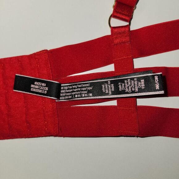 Victoria’s Secret Very Sexy Red Strappy Open Cup Balconet Bra 36C - Picture 8 of 10